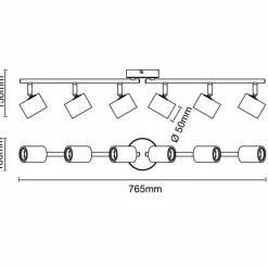 Luminaires Scandinaves-Luminaires Brilliant Plafonnier Brilliant Kerry Écru, Noir, 6 lumières