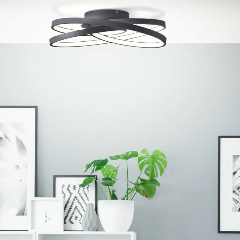 Luminaires Brilliant Plafonnier Brilliant Labyrinth LED Noir, 1 lumière* Éclairage Led