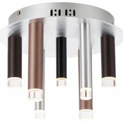 Luminaires Brilliant Plafonnier Brilliant Living Cembalo LED Brun, 7 lumières* Éclairage Led