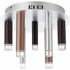 Luminaires Brilliant Plafonnier Brilliant Living Cembalo LED Brun, 7 lumières* Éclairage Led