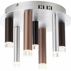 Luminaires Brilliant Plafonnier Brilliant Living Cembalo LED Brun, 7 lumières* Éclairage Led