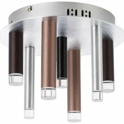 Luminaires Brilliant Plafonnier Brilliant Living Cembalo LED Brun, 7 lumières* Éclairage Led