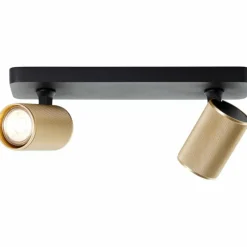 Lampes Dorées-Luminaires Brilliant Plafonnier Brilliant Marty Noir, 2 lumières