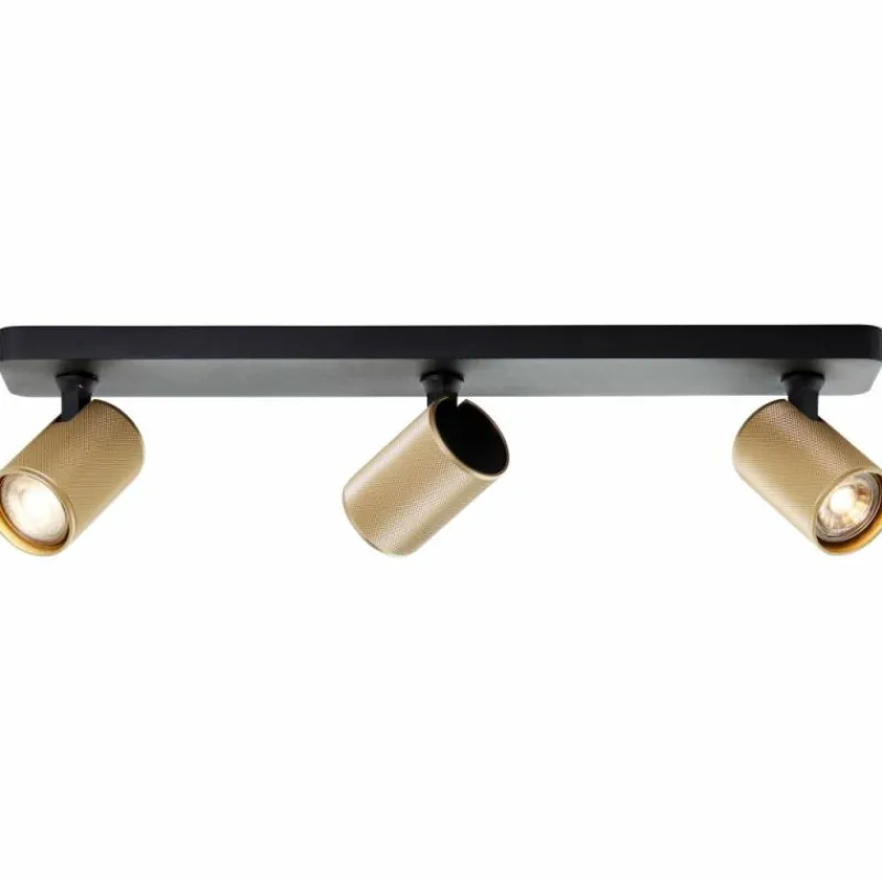 Lampes Dorées-Luminaires Brilliant Plafonnier Brilliant Marty Noir, 3 lumières