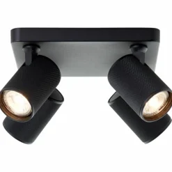 Luminaires Brilliant Plafonnier Brilliant Marty Noir, 4 lumières* Spots Et Projecteurs