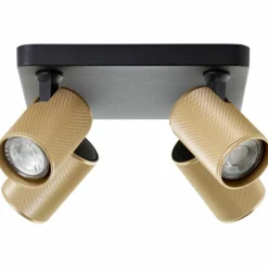 Lampes Dorées-Luminaires Brilliant Plafonnier Brilliant Marty Noir, 4 lumières