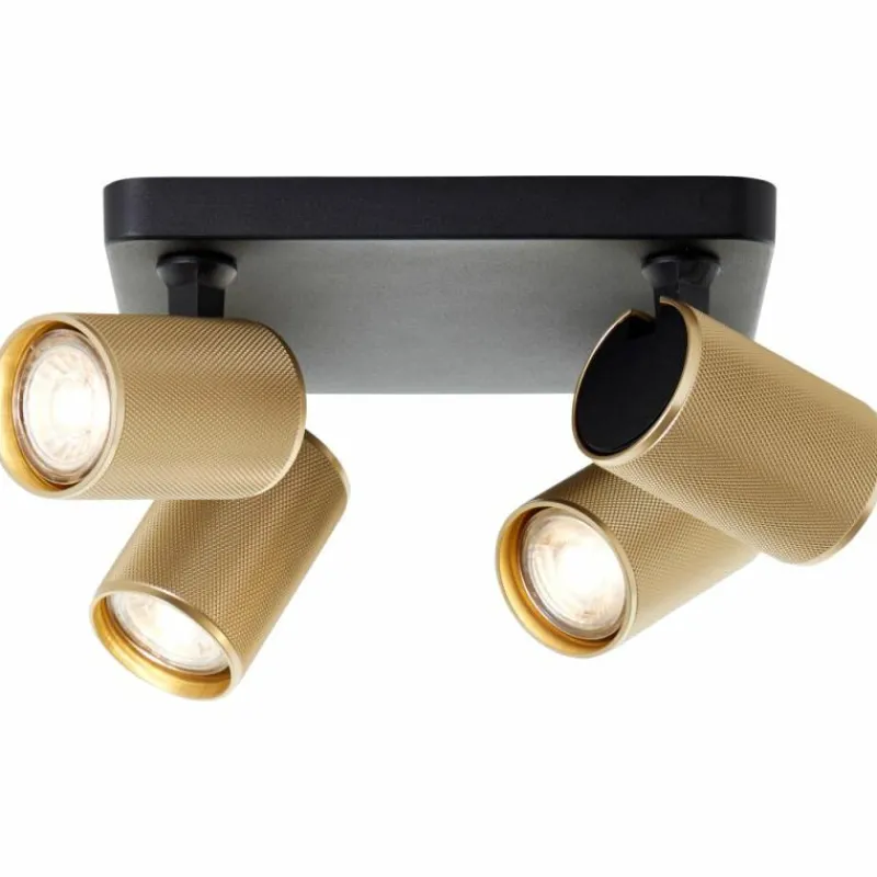 Lampes Dorées-Luminaires Brilliant Plafonnier Brilliant Marty Noir, 4 lumières