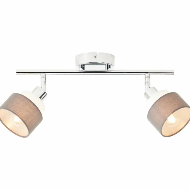 Lampes En Tissu-Luminaires Brilliant Plafonnier Brilliant Naples Argenté, 2 lumières