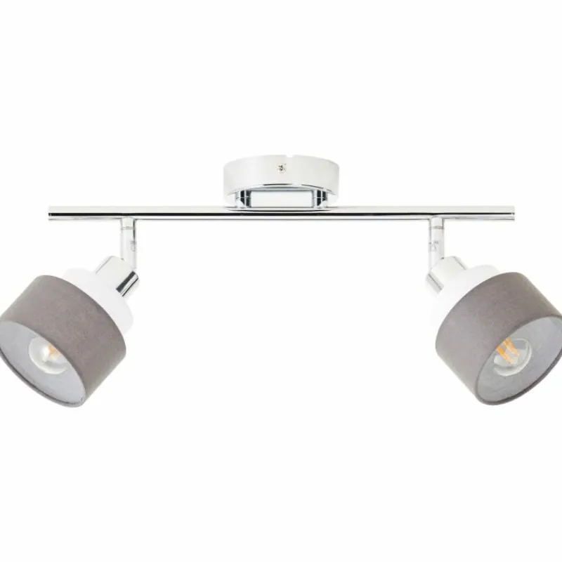 Lampes En Tissu-Luminaires Brilliant Plafonnier Brilliant Naples Argenté, 2 lumières