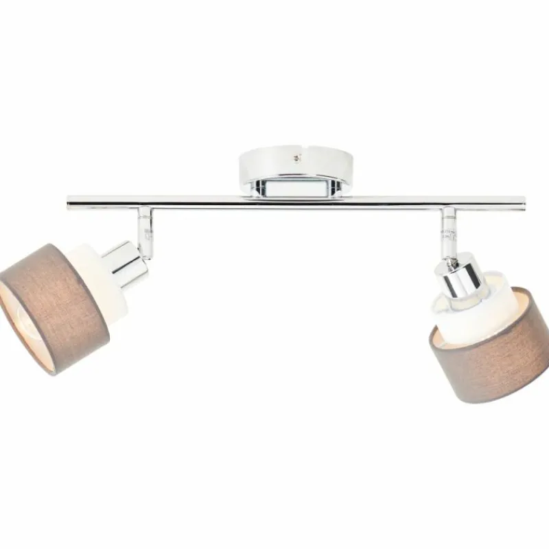 Lampes En Tissu-Luminaires Brilliant Plafonnier Brilliant Naples Argenté, 2 lumières