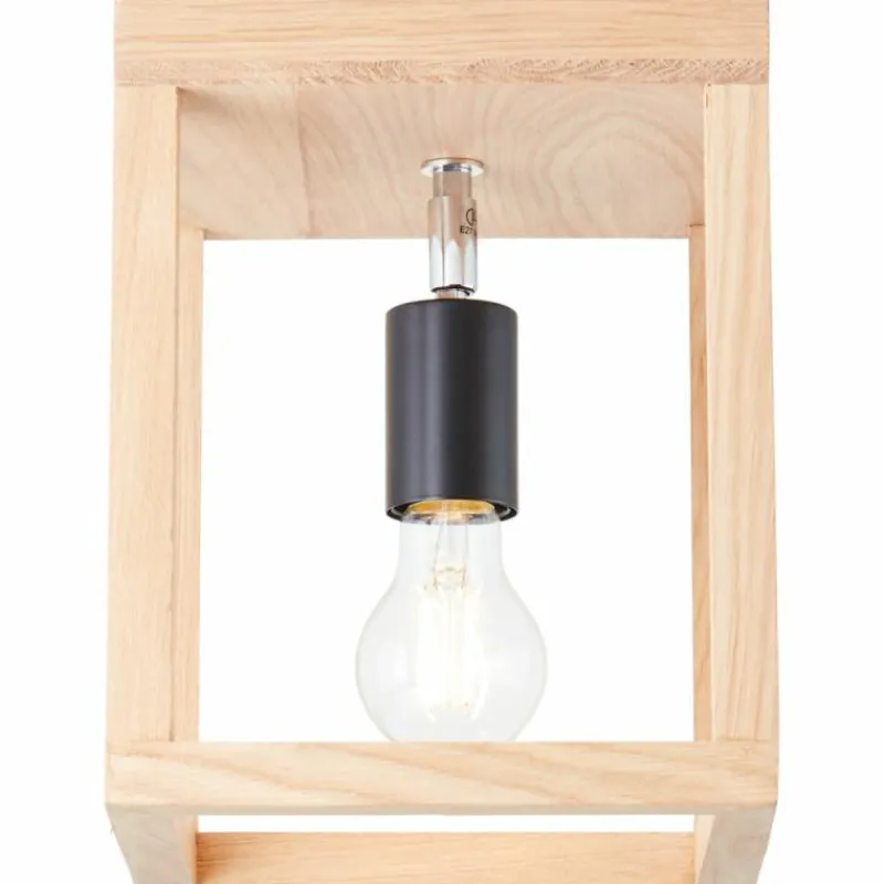 Luminaires Rustiques-Luminaires Brilliant Plafonnier Brilliant Nerea Bois clair, Noir, 1 lumière