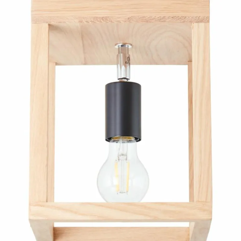 Luminaires Rustiques-Luminaires Brilliant Plafonnier Brilliant Nerea Bois clair, Noir, 1 lumière
