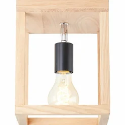 Luminaires Rustiques-Luminaires Brilliant Plafonnier Brilliant Nerea Bois clair, Noir, 1 lumière