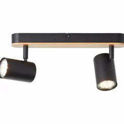 Luminaires Rustiques-Luminaires Brilliant Plafonnier Brilliant Niels Brun, Noir, 2 lumières