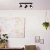 Luminaires Rustiques-Luminaires Brilliant Plafonnier Brilliant Niels Écru, Noir, 3 lumières