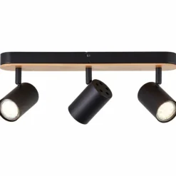 Luminaires Rustiques-Luminaires Brilliant Plafonnier Brilliant Niels Écru, Noir, 3 lumières