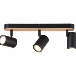 Luminaires Rustiques-Luminaires Brilliant Plafonnier Brilliant Niels Écru, Noir, 3 lumières