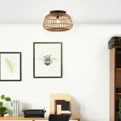 Luminaires Rustiques-Luminaires Brilliant Plafonnier Brilliant Nikka Noir, 1 lumière