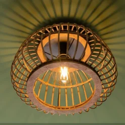 Luminaires Rustiques-Luminaires Brilliant Plafonnier Brilliant Nikka Noir, 1 lumière