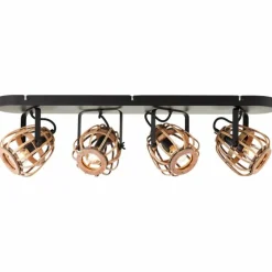 Luminaires Rustiques-Luminaires Brilliant Plafonnier Brilliant Nikka Noir, 4 lumières