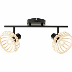 Luminaires Rustiques-Luminaires Brilliant Plafonnier Brilliant Norah Noir, 2 lumières