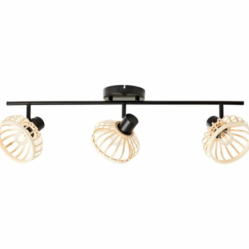 Luminaires Rustiques-Luminaires Brilliant Plafonnier Brilliant Norah Noir, 3 lumières