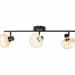 Luminaires Rustiques-Luminaires Brilliant Plafonnier Brilliant Norah Noir, 3 lumières