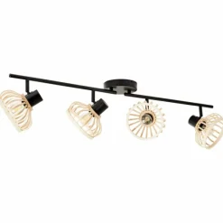 Luminaires Rustiques-Luminaires Brilliant Plafonnier Brilliant Norah Noir, 4 lumières