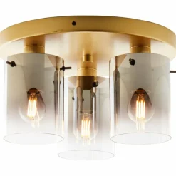 Luminaires Orientaux-Luminaires Brilliant Plafonnier Brilliant Osaki Or, 3 lumières