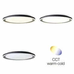 Luminaires Brilliant Plafonnier Brilliant Pederson LED Noir, Blanc, 1 lumière, Télécommandes* Éclairage Led