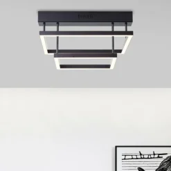 Lampes Industrielles-Luminaires Brilliant Plafonnier Brilliant Ranut LED Noir, 2 lumières
