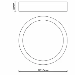 Luminaires Brilliant Plafonnier Brilliant Sandros Noir, 2 lumières
