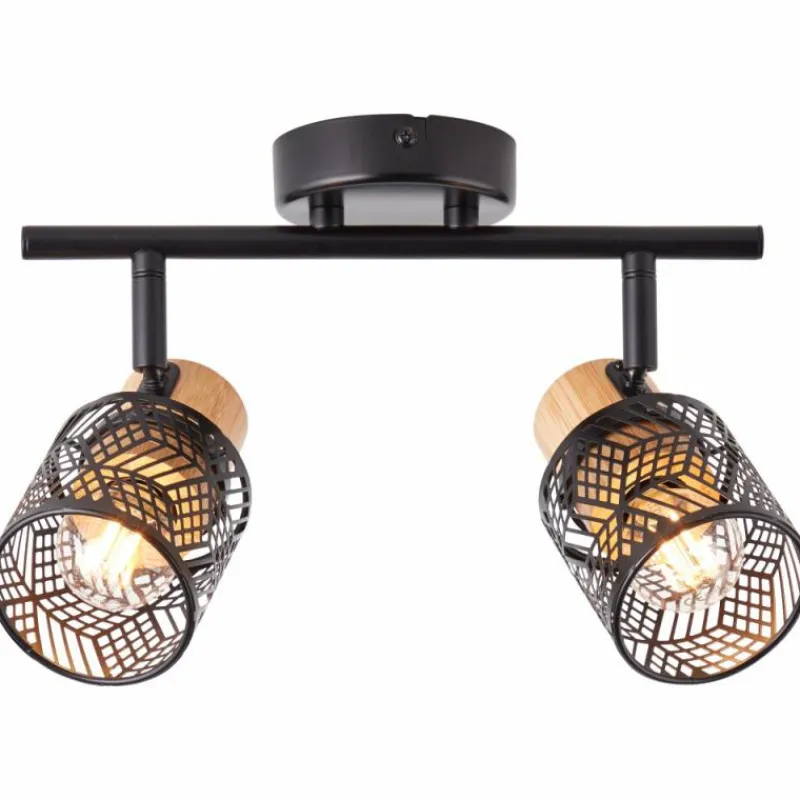 Luminaires Scandinaves-Luminaires Brilliant Plafonnier Brilliant Santy Noir, 2 lumières