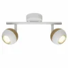Lampes En Bois-Luminaires Brilliant Plafonnier Brilliant Scan LED Bois clair, Blanc, 2 lumières