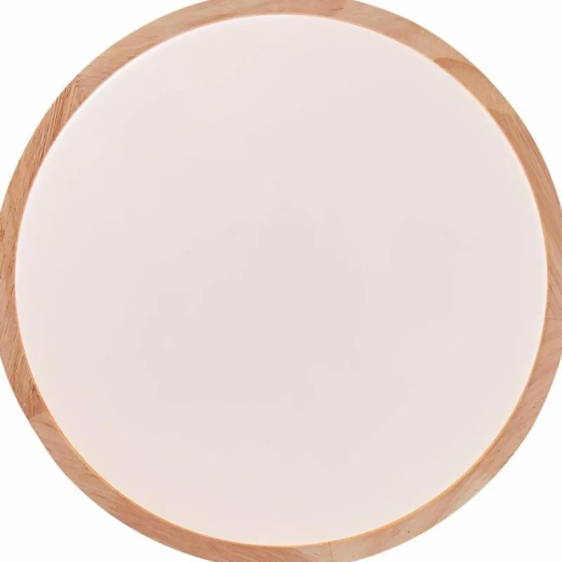 Luminaires Rustiques-Luminaires Brilliant Plafonnier Brilliant Slimline LED Bois clair, Blanc, 1 lumière