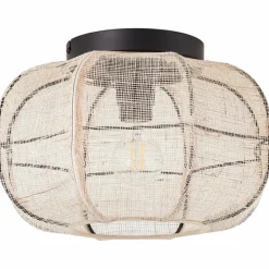 Lampes En Tissu-Luminaires Brilliant Plafonnier Brilliant Tannah Noir, 1 lumière