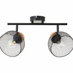 Luminaires Rustiques-Luminaires Brilliant Plafonnier Brilliant Thuy Noir, 2 lumières