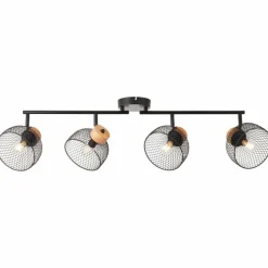 Luminaires Rustiques-Luminaires Brilliant Plafonnier Brilliant Thuy Noir, 4 lumières