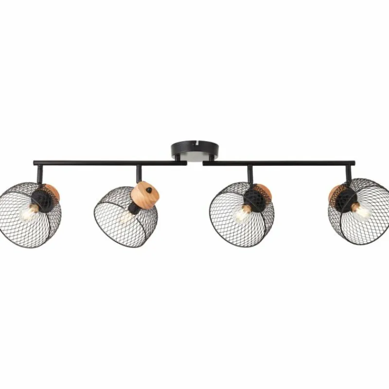 Luminaires Rustiques-Luminaires Brilliant Plafonnier Brilliant Thuy Noir, 4 lumières