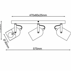 Luminaires Rustiques-Luminaires Brilliant Plafonnier Brilliant Tronte Écru, 3 lumières