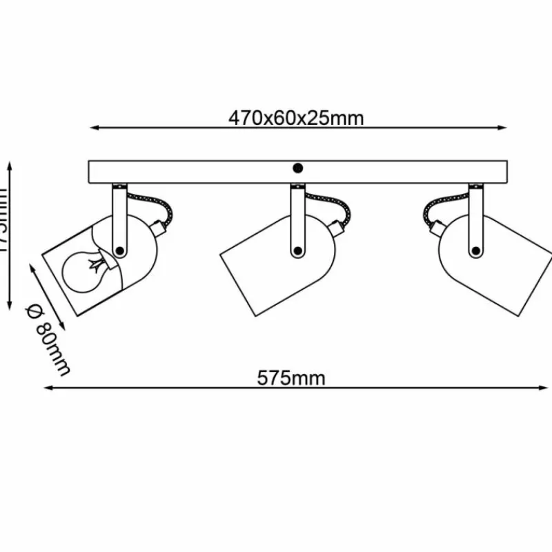 Luminaires Rustiques-Luminaires Brilliant Plafonnier Brilliant Tronte Écru, 3 lumières