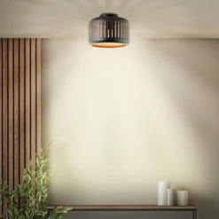 Lampes Dorées-Luminaires Brilliant Plafonnier Brilliant Tyas Noir, 1 lumière