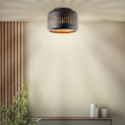 Lampes Dorées-Luminaires Brilliant Plafonnier Brilliant Tyas Noir, 1 lumière