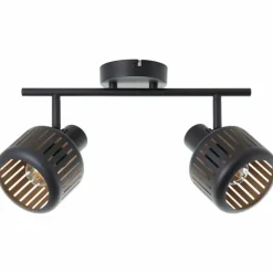 Lampes Dorées-Luminaires Brilliant Plafonnier Brilliant Tyas Noir, 2 lumières