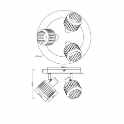 Lampes Dorées-Luminaires Brilliant Plafonnier Brilliant Tyas Noir, 3 lumières