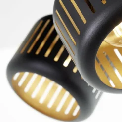 Lampes Dorées-Luminaires Brilliant Plafonnier Brilliant Tyas Noir, 3 lumières