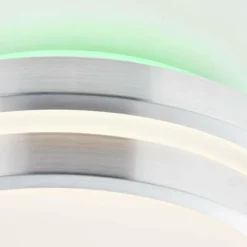 Luminaires Brilliant Plafonnier Brilliant Vilma LED Argenté, 1 lumière, Télécommandes, Changeur de couleurs* Éclairage Led