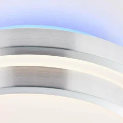 Luminaires Brilliant Plafonnier Brilliant Vilma LED Argenté, 1 lumière, Télécommandes, Changeur de couleurs* Éclairage Led