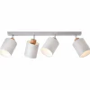 Lampes En Tissu-Luminaires Brilliant Plafonnier Brilliant Vonnie Gris, Bois clair, 4 lumières