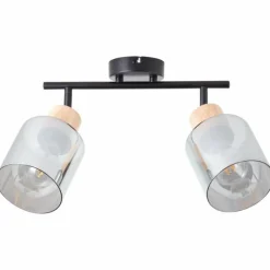 Luminaires Rustiques-Luminaires Brilliant Plafonnier Brilliant Weald Noir, 2 lumières